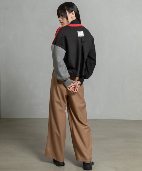 MARECHAL TERRE（マルシャルテル）の「カラーブロックニットカーディガン（カーディガン/ボレロ・レディース・グレー/ブラック/ブラウン/レッド・MEDIUM）」の8枚目の写真