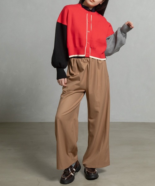 MARECHAL TERRE（マルシャルテル）の「カラーブロックニットカーディガン（カーディガン/ボレロ・レディース・グレー/ブラック/ブラウン/レッド・MEDIUM）」の10枚目の写真