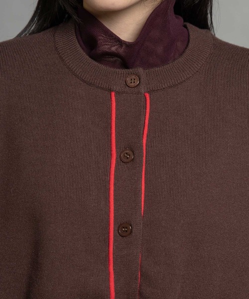 MARECHAL TERRE（マルシャルテル）の「カラーブロックニットカーディガン（カーディガン/ボレロ・レディース・グレー/ブラック/ブラウン/レッド・MEDIUM）」の17枚目の写真