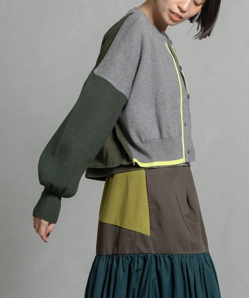 MARECHAL TERRE（マルシャルテル）の「カラーブロックニットカーディガン（カーディガン/ボレロ・レディース・グレー/ブラック/ブラウン/レッド・MEDIUM）」の22枚目の写真