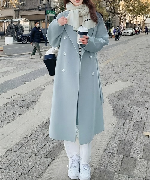 ウエストマークダブルブレストチェスターコート（チェスターコート