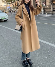 ウエストマークダブルブレストチェスターコート
