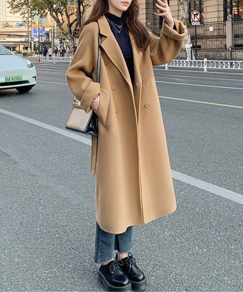 ウエストマークダブルブレストチェスターコート（チェスターコート