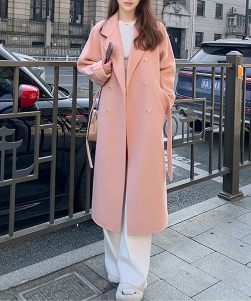 ウエストマークダブルブレストチェスターコート（チェスターコート