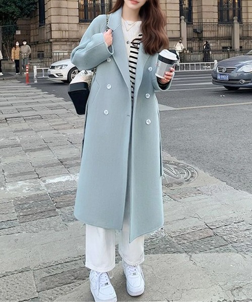 ウエストマークダブルブレストチェスターコート（チェスターコート