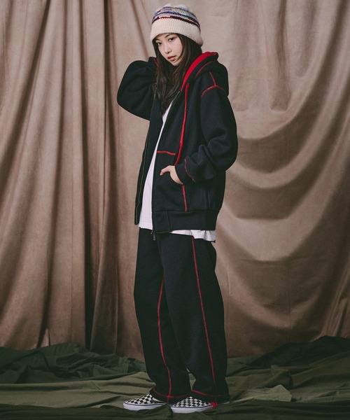 Universal Style Wear（ユニバーサルスタイルウェア）の「Universal Style Wear カラー スキーム "HUTON" フーディー（パーカー・メンズ・ブラック/カーキ/ネイビー/ライトパープル・X-LARGE/MEDIUM/LARGE）」の20枚目の写真