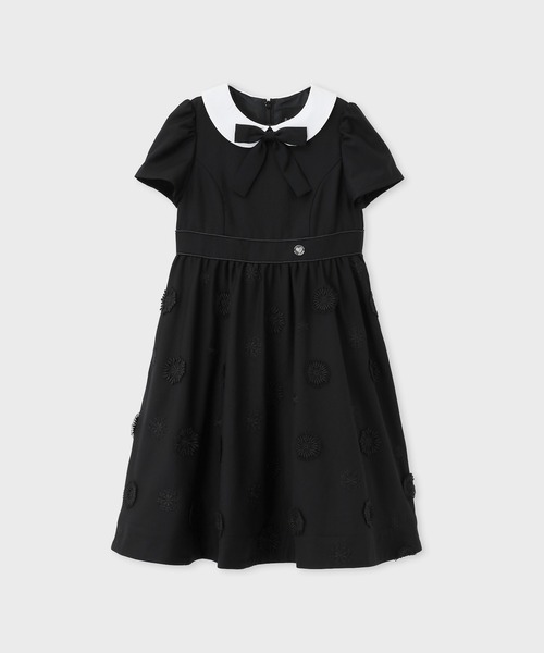 Paul Smith JUNIOR（ポールスミスジュニア）の「ガールズ 3Dフローラルエンブロイダリー ワンピース / 893163 4153601（ワンピース・キッズ・ブラック/グレー・150cm/140cm/130cm/120cm/110cm）」の2枚目の写真