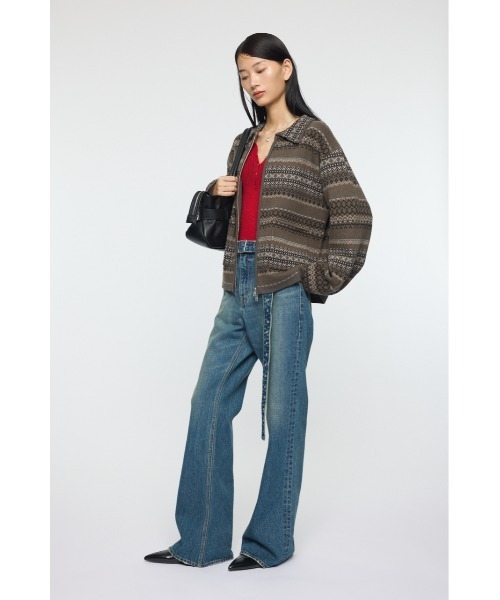 MOUSSY(マウジー)の「FAIR ISLE ニットジャケット(カーディガン/ボレロ・レディース・ネイビー/グレー・FREE)」の4枚目の写真