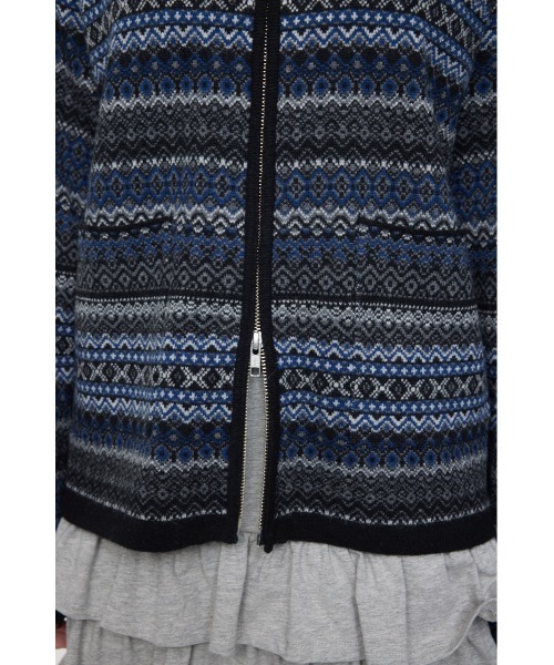 MOUSSY(マウジー)の「FAIR ISLE ニットジャケット(カーディガン/ボレロ・レディース・ネイビー/グレー・FREE)」の17枚目の写真