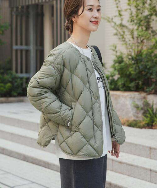 URBAN RESEARCH DOORS（アーバンリサーチドアーズ）の「ライトダウンキルトショートブルゾン（その他アウター・レディース・チャコールグレー/アイボリー/カーキ/ネイビー・MEDIUM）」の14枚目の写真