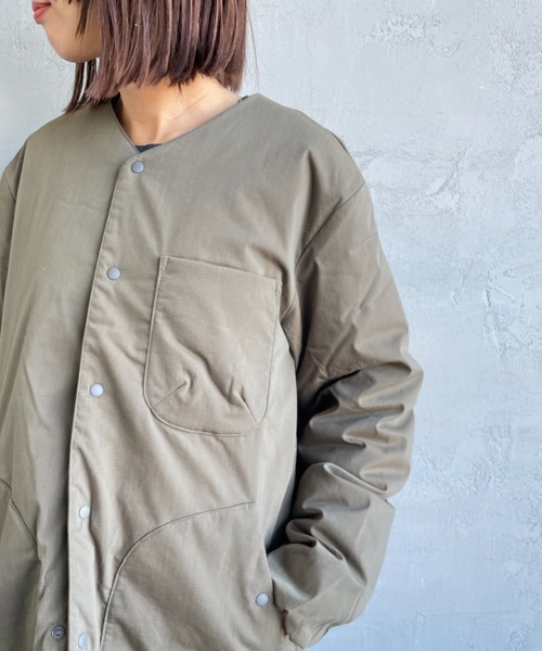 NANGA（ナンガ）の「[NANGA/ナンガ] HINOC リップストップ インナーダウンカーディガン（ダウンジャケット/コート・レディース・モスグリーン/ブラック・S/M/L）」の15枚目の写真