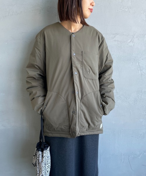 NANGA（ナンガ）の「[NANGA/ナンガ] HINOC リップストップ インナーダウンカーディガン（ダウンジャケット/コート・レディース・モスグリーン/ブラック・S/M/L）」の10枚目の写真