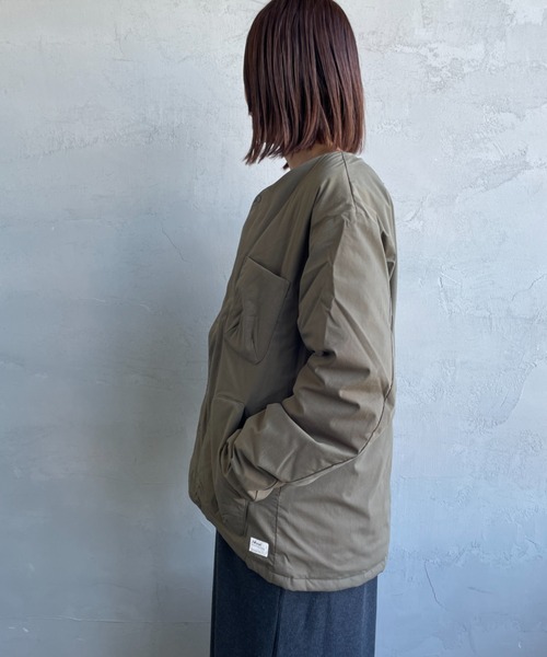 NANGA（ナンガ）の「[NANGA/ナンガ] HINOC リップストップ インナーダウンカーディガン（ダウンジャケット/コート・レディース・モスグリーン/ブラック・S/M/L）」の13枚目の写真