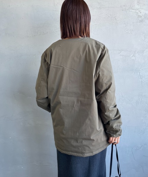 NANGA（ナンガ）の「[NANGA/ナンガ] HINOC リップストップ インナーダウンカーディガン（ダウンジャケット/コート・レディース・モスグリーン/ブラック・S/M/L）」の14枚目の写真