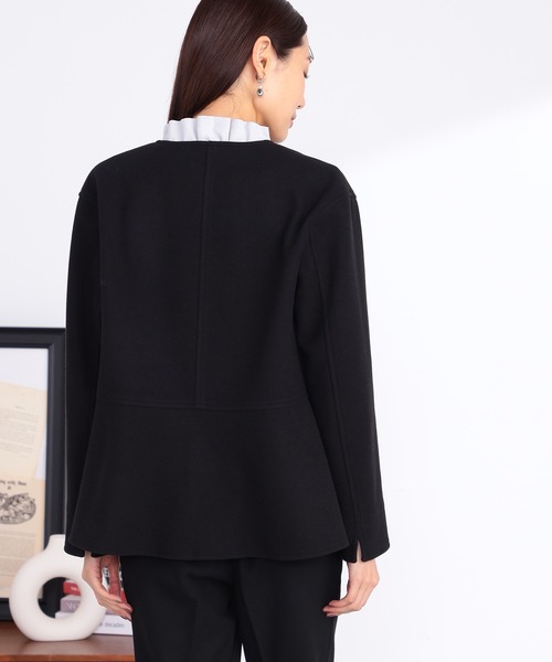 GALLORIA（ギャローリア）の「【キレメクアウター】キーネックジャケット（その他アウター・レディース・ライトグレー/ブラック・S/M/L/LL）」の3枚目の写真