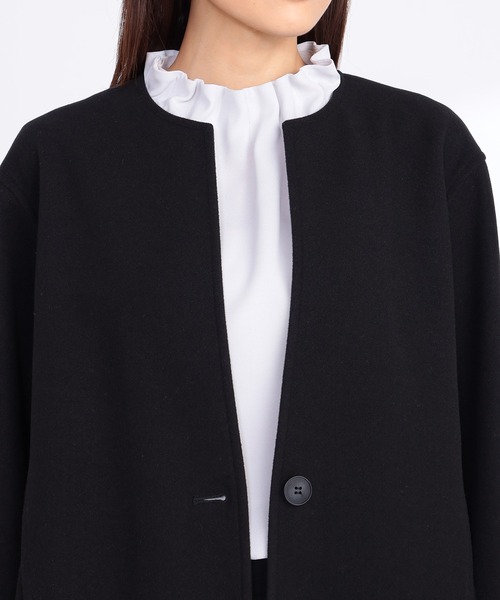 GALLORIA（ギャローリア）の「【キレメクアウター】キーネックジャケット（その他アウター・レディース・ライトグレー/ブラック・S/M/L/LL）」の4枚目の写真