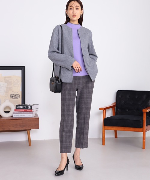 GALLORIA（ギャローリア）の「【キレメクアウター】キーネックジャケット（その他アウター・レディース・ライトグレー/ブラック・S/M/L/LL）」の7枚目の写真