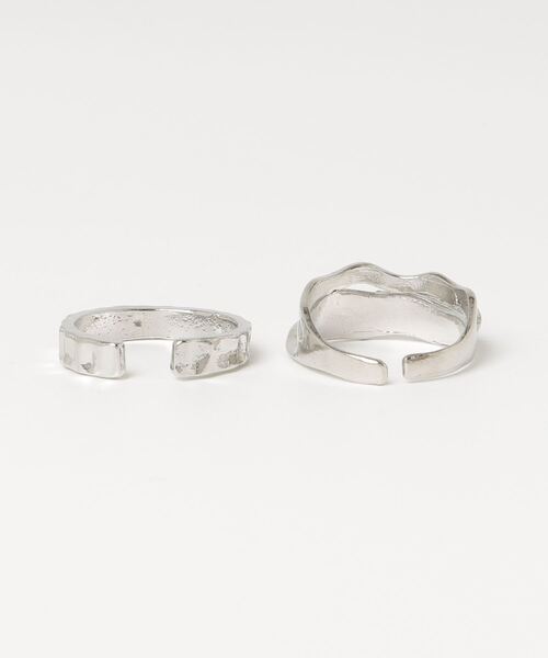 tunee（チュニー）の「【446676】ブラックポイントリング2個セット(RZ)（リング・レディース・シルバー系1/シルバー系2・FREE）」の4枚目の写真