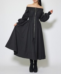 rienda(リエンダ)のMA-1オフショルロングスリーブワンピース 秋服 冬服(ワンピース)