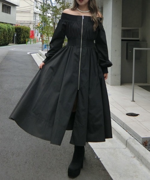 MA-1オフショルロングスリーブワンピース 秋服 冬服（ワンピース