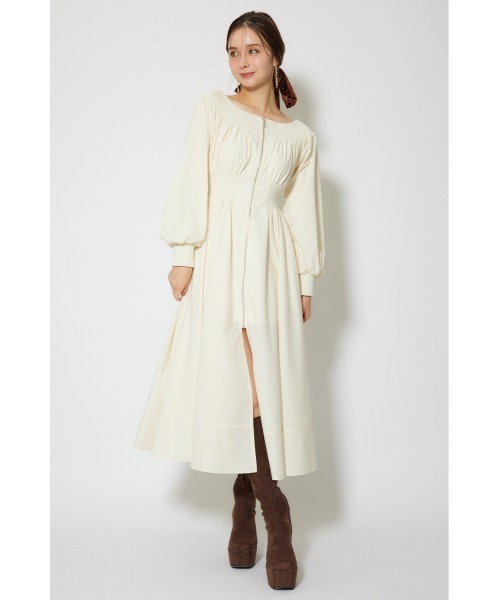セール】MA-1オフショルロングスリーブワンピース 秋服 冬服