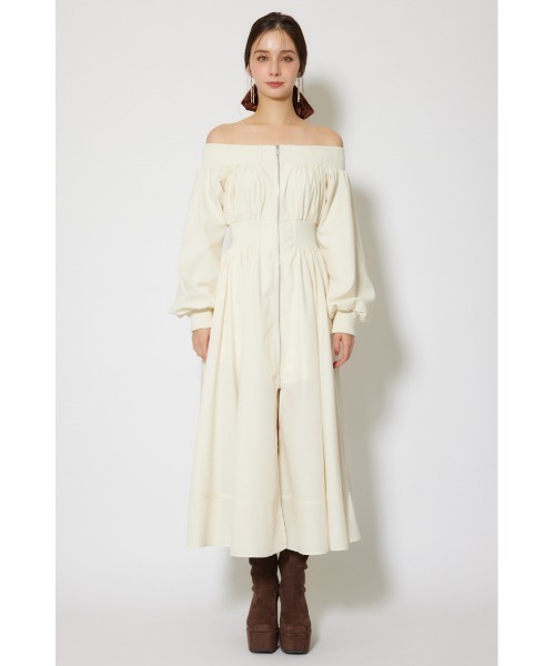 rienda(リエンダ)の「MA-1オフショルロングスリーブワンピース 秋服 冬服(ワンピース・レディース・ブラウン/アイボリー/ブラック・SMALL/MEDIUM)」の21枚目の写真