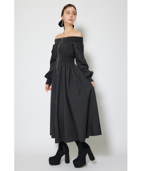 rienda(リエンダ)の「MA-1オフショルロングスリーブワンピース 秋服 冬服(ワンピース・レディース・ブラウン/アイボリー/ブラック・SMALL/MEDIUM)」の18枚目の写真
