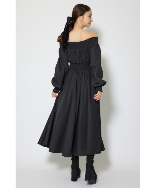 セール】MA-1オフショルロングスリーブワンピース 秋服 冬服