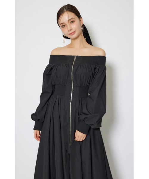 rienda(リエンダ)の「MA-1オフショルロングスリーブワンピース 秋服 冬服(ワンピース・レディース・ブラウン/アイボリー/ブラック・SMALL/MEDIUM)」の20枚目の写真