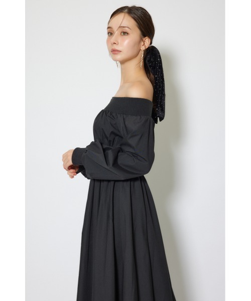 rienda(リエンダ)の「MA-1オフショルロングスリーブワンピース 秋服 冬服(ワンピース・レディース・ブラウン/アイボリー/ブラック・SMALL/MEDIUM)」の10枚目の写真
