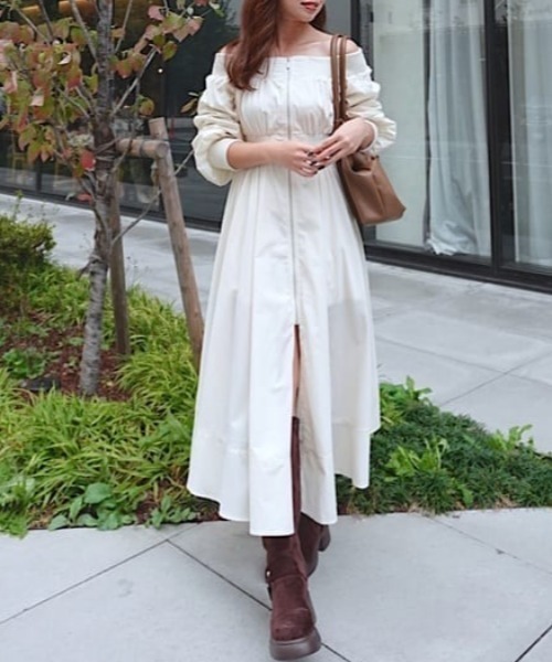 MA-1オフショルロングスリーブワンピース 秋服 冬服（ワンピース