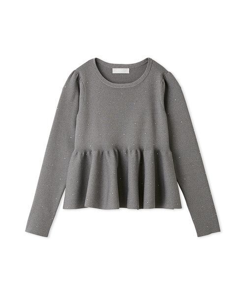 CELFORD（セルフォード）の「ホットフィットビジューペプラムニットプルオーバー（ニット/セーター・レディース・グレー/アイボリー/ブラック・F）」の3枚目の写真