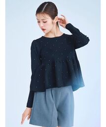 CELFORD 半袖カーディガン CELFORD（セルフォード） カリグラフィーポケット刺繍カーディガン