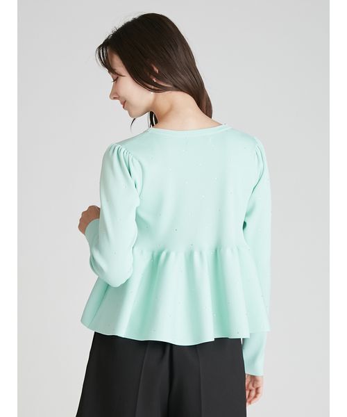 CELFORD（セルフォード）の「ホットフィットビジューペプラムニットプルオーバー（ニット/セーター・レディース・グレー/アイボリー/ブラック・F）」の7枚目の写真