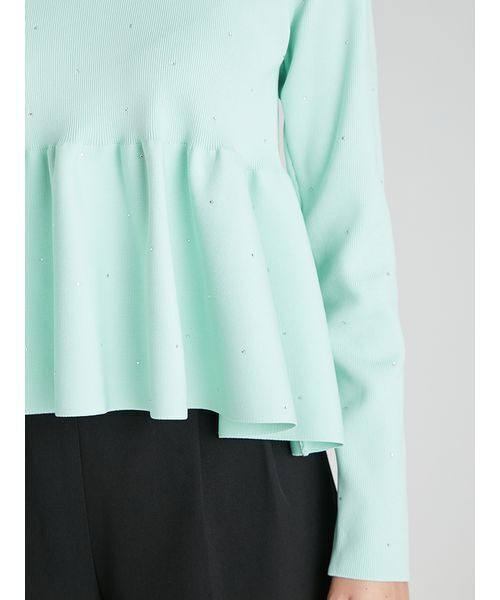 CELFORD（セルフォード）の「ホットフィットビジューペプラムニットプルオーバー（ニット/セーター・レディース・グレー/アイボリー/ブラック・F）」の11枚目の写真