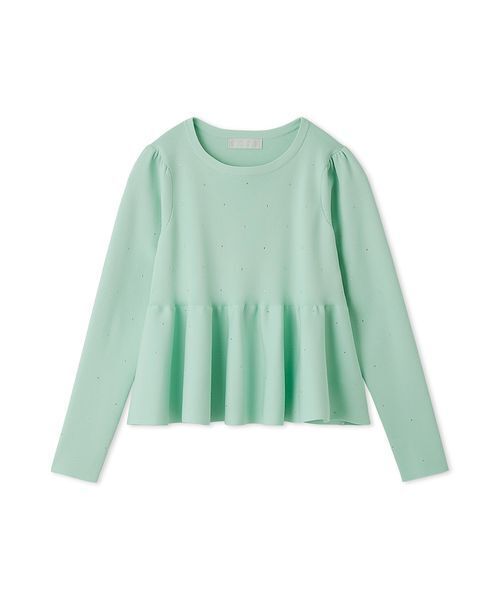 セール】ホットフィットビジューペプラムニットプルオーバー（ニット