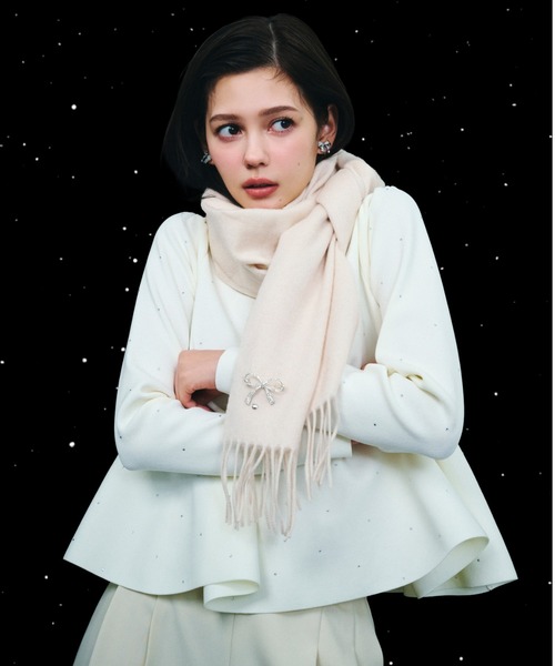 セール】ホットフィットビジューペプラムニットプルオーバー（ニット