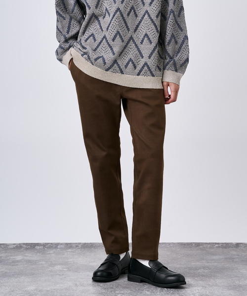 B.C STOCK（ベーセーストック）の「ブラッシュド ストライク ストレッチ テーパードスラックス（スラックス・メンズ・ブラック/チャコールグレー/グレー/ベージュ/ネイビー/ブラウン・MEDIUM/LARGE）」の4枚目の写真