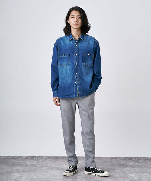 B.C STOCK（ベーセーストック）の「ブラッシュド ストライク ストレッチ テーパードスラックス（スラックス・メンズ・ブラック/チャコールグレー/グレー/ベージュ/ネイビー/ブラウン・MEDIUM/LARGE）」の15枚目の写真