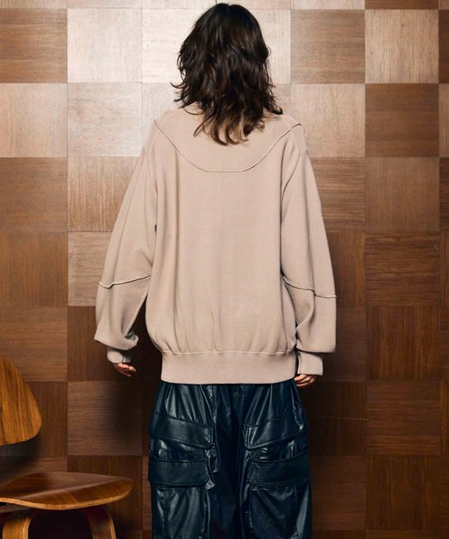 MAISON SPECIAL（メゾンスペシャル）の「《UNISEX》Re-knitting High Gauge Polo Cardigan/編みかえハイゲージプライムオーバーポロカーディガン【MAISON SPECIAL/メゾンスペシャル】（カーディガン/ボレロ・メンズ・ブラック/グレイッシュベージュ/パープル/レッド・0/1/2）」の15枚目の写真