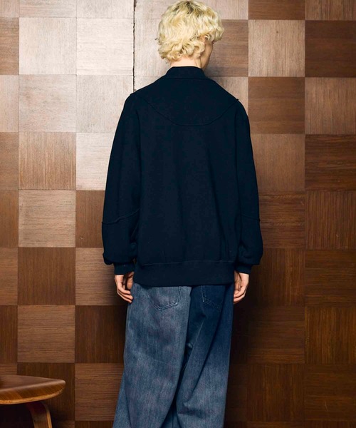 MAISON SPECIAL（メゾンスペシャル）の「《UNISEX》Re-knitting High Gauge Polo Cardigan/編みかえハイゲージプライムオーバーポロカーディガン【MAISON SPECIAL/メゾンスペシャル】（カーディガン/ボレロ・メンズ・ブラック/グレイッシュベージュ/パープル/レッド・0/1/2）」の12枚目の写真