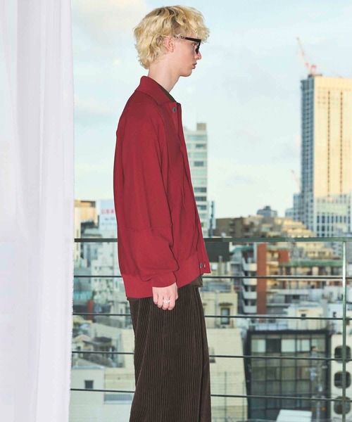 MAISON SPECIAL（メゾンスペシャル）の「《UNISEX》Re-knitting High Gauge Polo Cardigan/編みかえハイゲージプライムオーバーポロカーディガン【MAISON SPECIAL/メゾンスペシャル】（カーディガン/ボレロ・メンズ・ブラック/グレイッシュベージュ/パープル/レッド・0/1/2）」の21枚目の写真