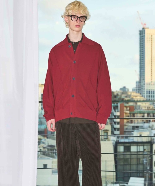 MAISON SPECIAL（メゾンスペシャル）の「《UNISEX》Re-knitting High Gauge Polo Cardigan/編みかえハイゲージプライムオーバーポロカーディガン【MAISON SPECIAL/メゾンスペシャル】（カーディガン/ボレロ・メンズ・ブラック/グレイッシュベージュ/パープル/レッド・0/1/2）」の20枚目の写真