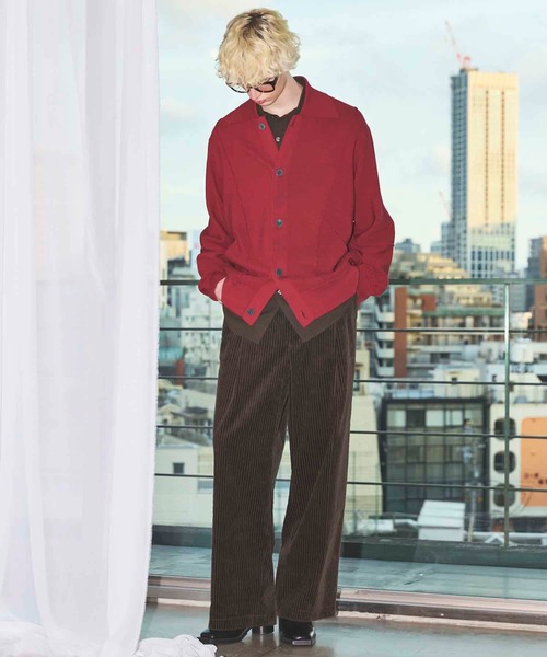 MAISON SPECIAL（メゾンスペシャル）の「《UNISEX》Re-knitting High Gauge Polo Cardigan/編みかえハイゲージプライムオーバーポロカーディガン【MAISON SPECIAL/メゾンスペシャル】（カーディガン/ボレロ・メンズ・ブラック/グレイッシュベージュ/パープル/レッド・0/1/2）」の9枚目の写真