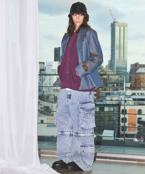 MAISON SPECIAL（メゾンスペシャル）の「《UNISEX》Re-knitting High Gauge Polo Cardigan/編みかえハイゲージプライムオーバーポロカーディガン【MAISON SPECIAL/メゾンスペシャル】（カーディガン/ボレロ・メンズ・ブラック/グレイッシュベージュ/パープル/レッド・0/1/2）」の7枚目の写真