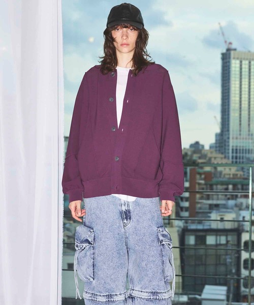 UNISEX》Re-knitting High Gauge Polo Cardigan/編みかえハイゲージ