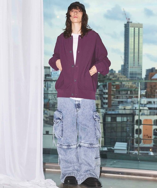 MAISON SPECIAL（メゾンスペシャル）の「《UNISEX》Re-knitting High Gauge Polo Cardigan/編みかえハイゲージプライムオーバーポロカーディガン【MAISON SPECIAL/メゾンスペシャル】（カーディガン/ボレロ・メンズ・ブラック/グレイッシュベージュ/パープル/レッド・0/1/2）」の8枚目の写真