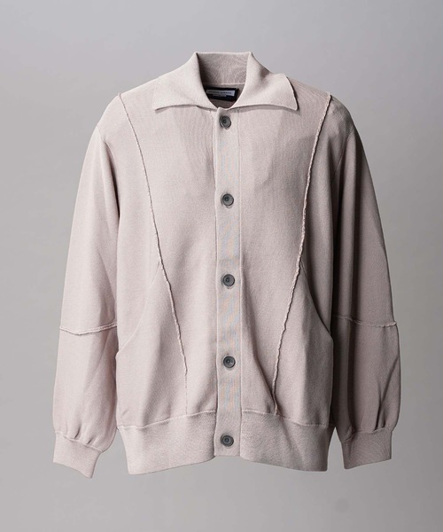 UNISEX》Re-knitting High Gauge Polo Cardigan/編みかえハイゲージ