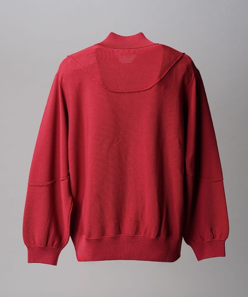 セール】《UNISEX》Re-knitting High Gauge Polo Cardigan/編みかえ