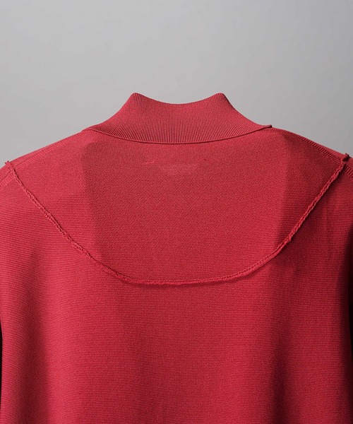 セール】《UNISEX》Re-knitting High Gauge Polo Cardigan/編みかえ